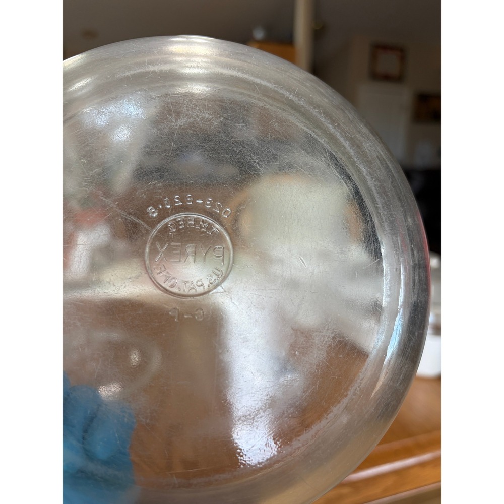 Vintage Pyrex 023 Clear Glass 1.5 Qt Round Casserole Dish with Lid Tab Handles‎ - Picture 6 of 9